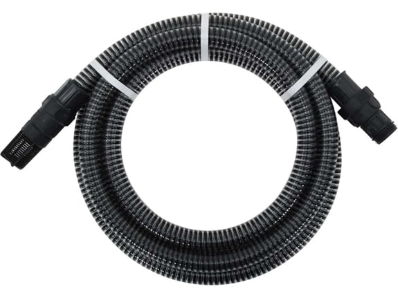 VIDAXL Sesalna cev s PVC nastavki 4 m 22 mm črne barve