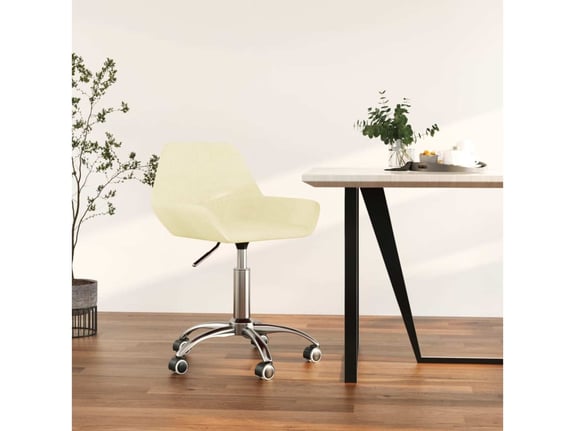 VIDAXL Vrtljiv pisarniški stol krem blago