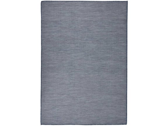 VIDAXL Zunanja preproga ploščato tkanje 140x200 cm modra