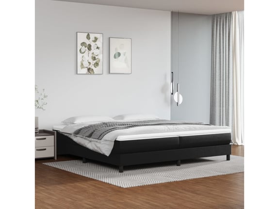 VIDAXL Box spring posteljni okvir črn 200x200 cm umetno usnje