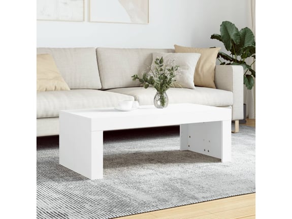 VIDAXL Klubska mizica bela 102x50x36 cm inženirski les