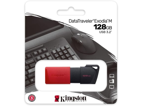 KINGSTON USB ključ 128GB DT Exodia M, 3.2 Gen1, črno rdeč, DTXM/128GB DTXM/128GB