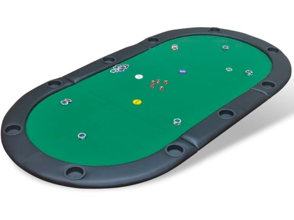 VIDAXL Zložljivo poker namizje za 10 igralcev zeleno