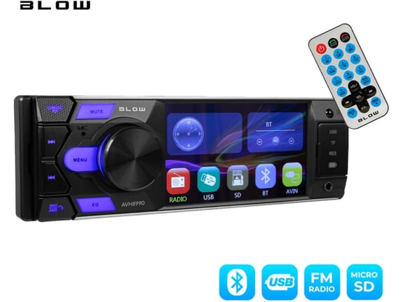 BLOW avtoradio AVH8990, FM Radio, Bluetooth, 4x60W, LCD zaslon