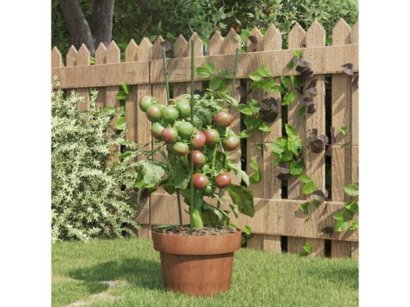 VIDAXL Opore za vrtne rastline s 3 obroči 5 kosov zelene 45 cm jeklo