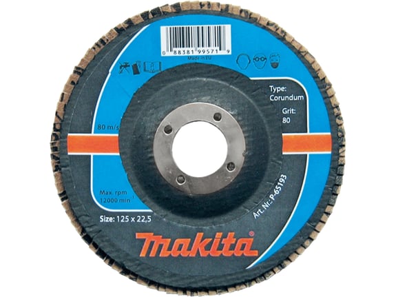 MAKITA brusni disk z lističi za kovino, 125 mm K80, P-65193
