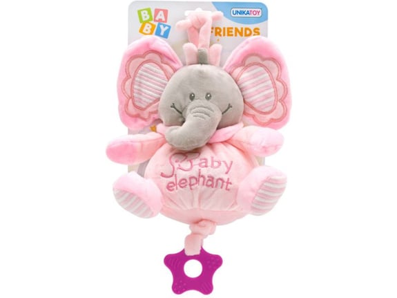 UNIKATOY baby slonček na poteg roza 18 cm
