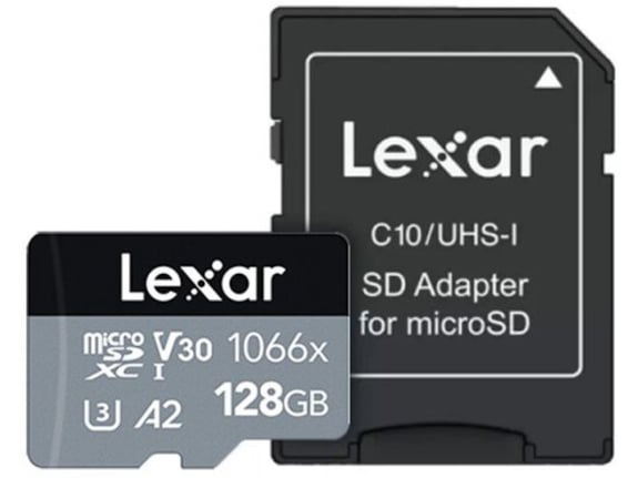 LEXAR microSDXC silver 1066x UHS-I kartica z adapterjem 128GB