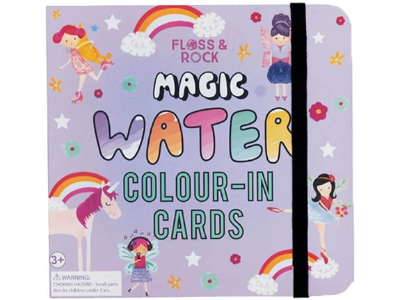 FLOSS&ROCK čarobna vodna pobarvanka Magic colour-in cards Fairy unicorn