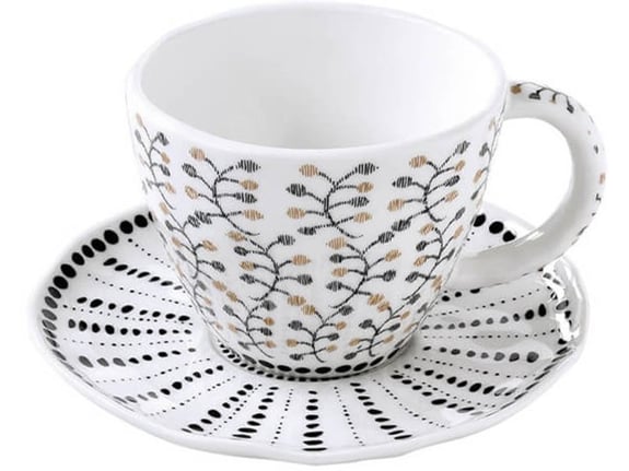 EASY LIFE skodelica za čaj s podstavkom Organic 280 ml, porcelan