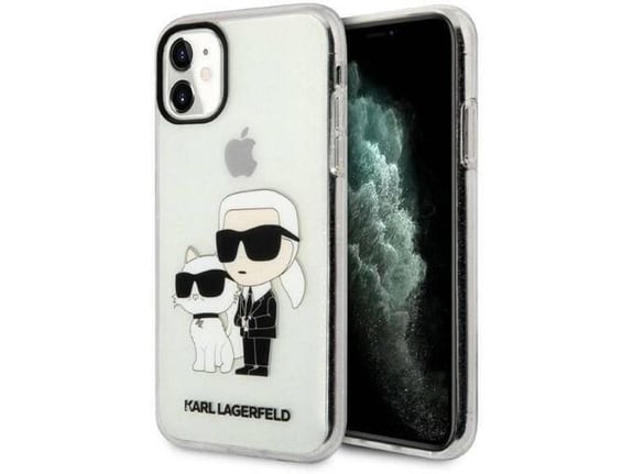 KARL LAGERFELD ovitek Glitter IML NFT Full Bodies za iPhone 11, prozorna, KLHCN61HNKCTGT