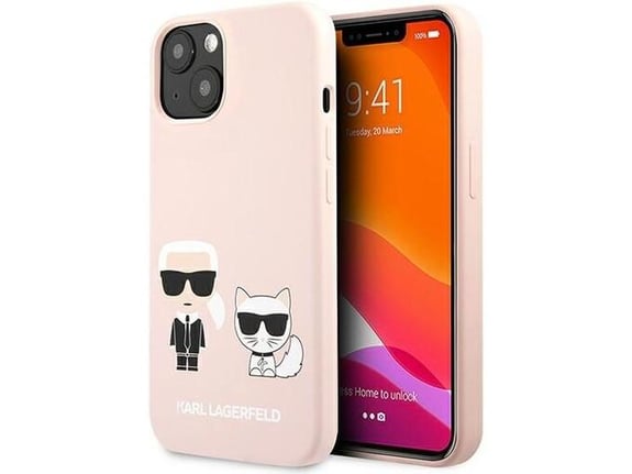 KARL LAGERFELD silikonski ovitek Full Bodies Icon za iPhone 14, roza, KLHMP14SSSKCI