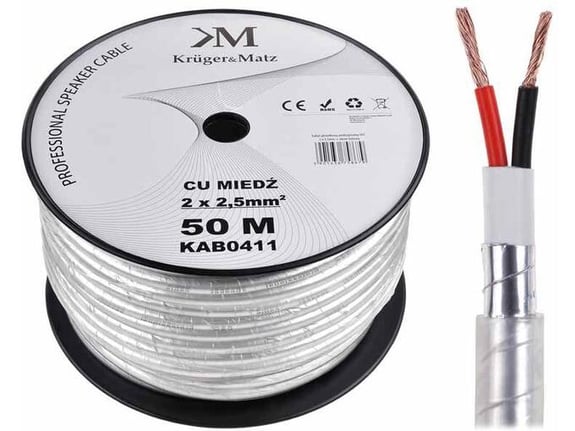 CABLETECH kabel za avtozvočnike 2x2.5 mm2 + ekran folija - PROFI