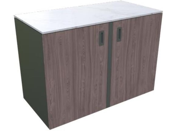 MS VISCOM letna kuhinja - kotni ali samostojen element, lesni dekor - ameriški oreh