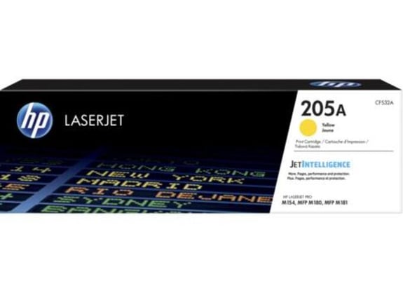 HP toner CF532A (205A), rumena