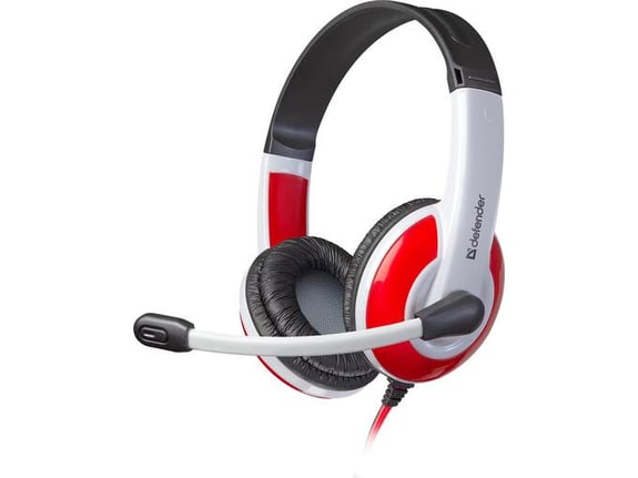 DEFENDER Warhead G-120 volume control white/red, naglavne slušalke z mikrofonom
