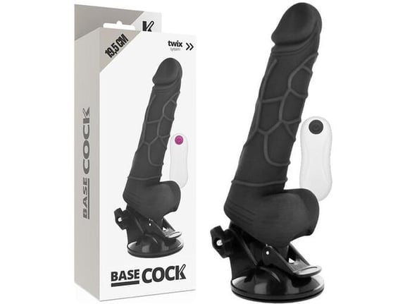 BASECOCK Vibrator Realistic Remote Control Black 19,5 Cm