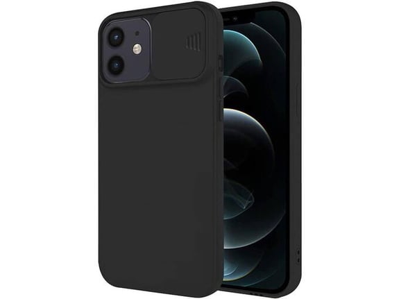 ONASI silikonski ovitek Lens Cover za iPhone 15 Pro Max, črna
