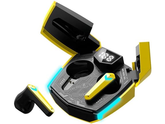 CANYON ušesne brezžične gaming slušalke z mikrofonom DoubleBee GTWS-2 CND-GTWS2Y, rumena