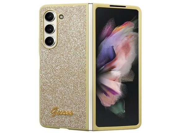 GUESS ovitek za Samsung Galaxy Z Fold 5 F946, zlata z bleščicami, GUHCZFD5HGGSHD