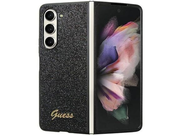 GUESS ovitek za Samsung Galaxy Z Fold 5, črna z bleščicami, GUHCZFD5HGGSHK