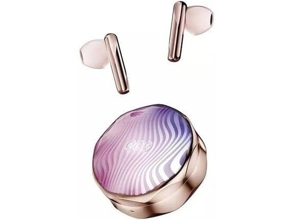 QCV brezžične ušesne slušalke T21 FairyBuds, Floral Pink
