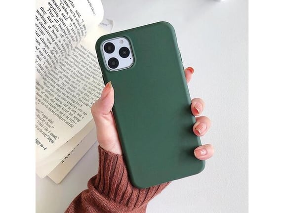 ONASI silikonski ovitek za iPhone 15 Plus, mat zelena