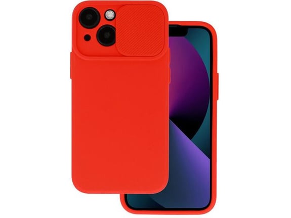 ONASI silikonski ovitek Lens Cover za iPhone 15 Plus, rdeča