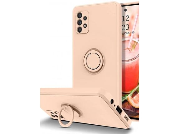 ONASI silikonski ovitek Liquid Ring za Samsung Galaxy A34, roza