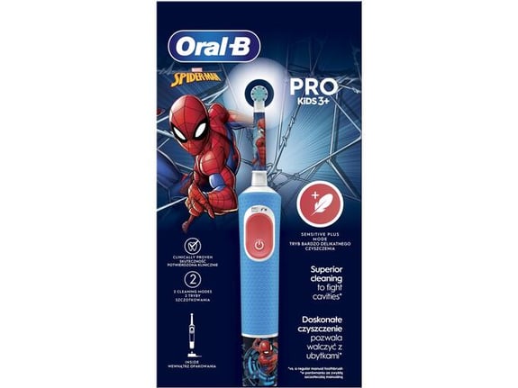 ORAL-B otroška električna zobna ščetka Pro Kids Spiderman