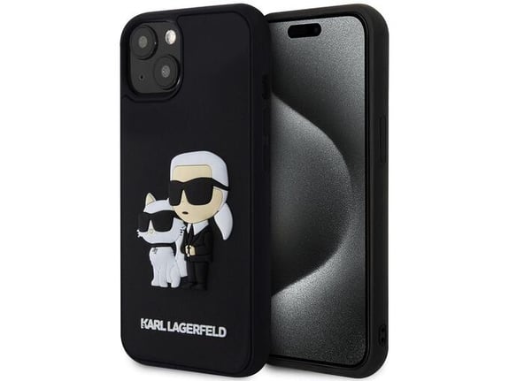 KARL LAGERFELD ovitek Full Bodies 3D za iPhone 15 Plus, črna, KLHCP15M3DRKCNK