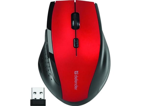 DEFENDER Accura MM-365 črno/rdeča brezžična miška