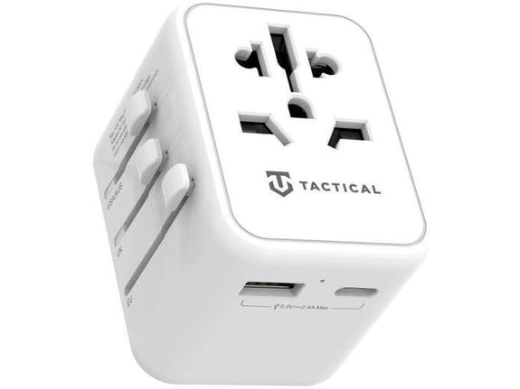 Tactical univerzalni hišni adapter 220V + 1x USB 2.1A in Type C vhod (12W polnjenje) - SVETOVNI HIŠNI POLNILEC - ADAPTER / PRETVORNIK