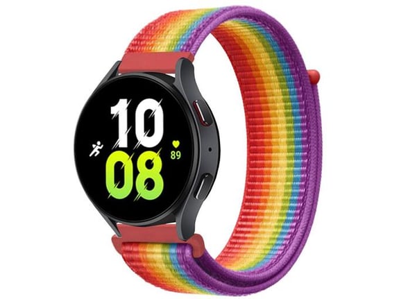 CHAMELEON najlonski pasček za pametno uro, 20mm, rdeč-mavrična