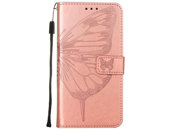 Chameleon Apple iPhone 15 Pro Max - Preklopna torbica (WLGO-Butterfly) - roza-zlata