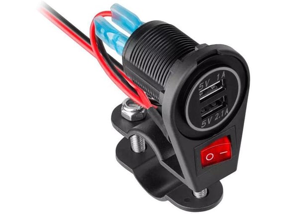 PEIYING vtičnica za motor, vgradna, 2xUSB, 3,1A, 12/24V, CP-0675-1