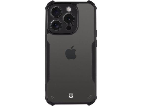 TACTICAL silikonski ovitek za iPhone 15 Pro Max, prozorno črna