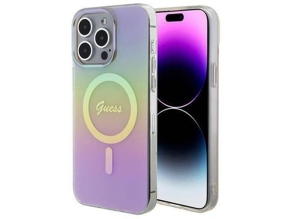 GUESS ovitek za iPhone 15 Pro Max, iridescentna, GUHMP15XHITSP