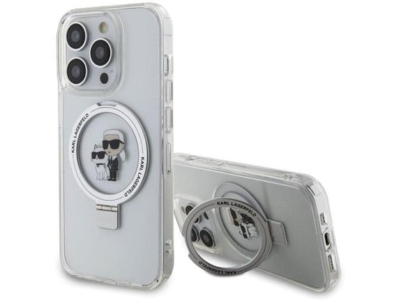 KARL LAGERFELD ovitek MagSafe za iPhone 15 Pro Max, prozorna, KLHMP15XHMRSKCH