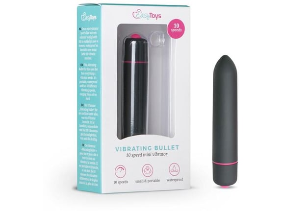 EASYTOYS VIBE mini vibrator 10 Speed Bullet, črna, 9 cm