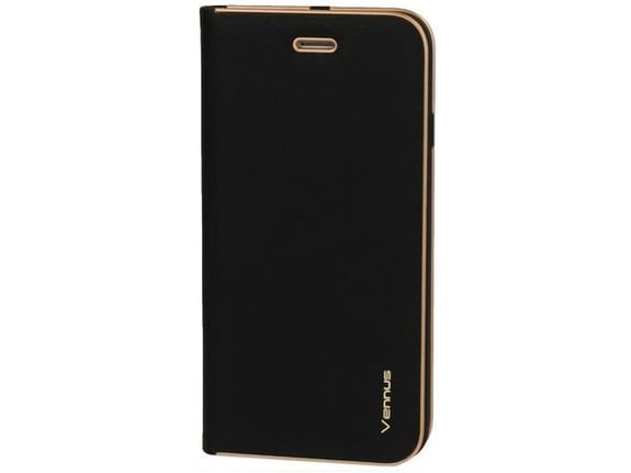 HAVANA Premium preklopna torbica Samsung Galaxy A15 5G - črna z zlatim robom