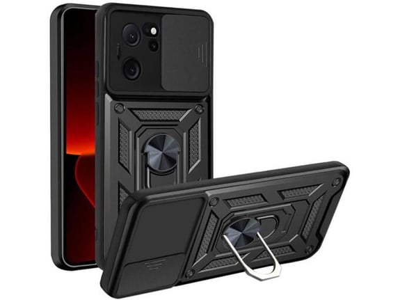 ONASI silikonski ovitek Armor Ring za Xiaomi Redmi Note 12 4G, črna