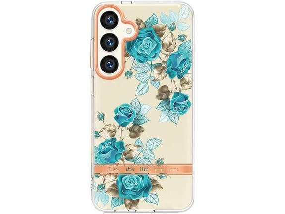 CHAMELEON ovitek za gumiran Flowers Samsung Galaxy S24, moder