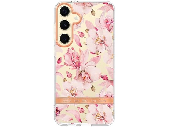 CHAMELEON ovitek za gumiran TPU Flowers Samsung Galaxy S24+, roza