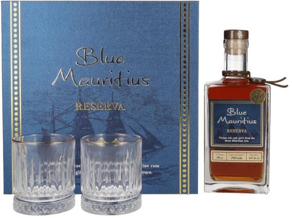 MAURITIUS rum Blue Reserva + 2 kozarca + GB 0,7 l606828