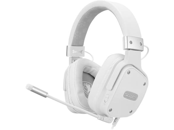 SADES Snowwolf Gaming bele, slušalke z mikrofonom