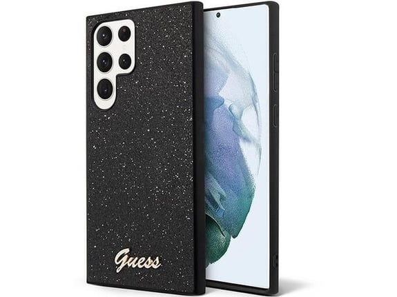 GUESS ovitek za Samsung Galaxy S24 Ultra 5G, črna z bleščicami