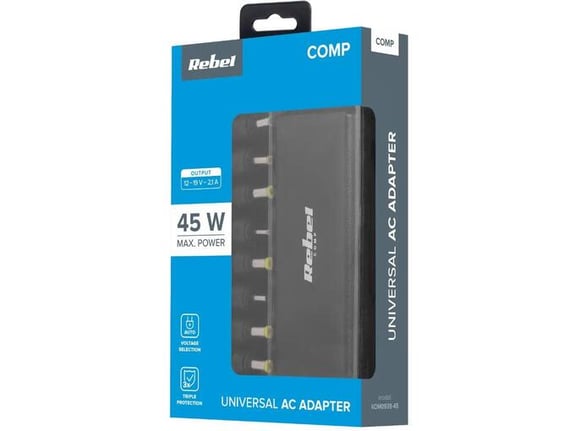 REBEL napajalnik za prenosnik CC-800-45, 45 W, 12–19,5 V