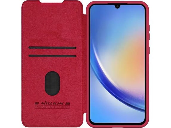 NILLKIN preklopna torbica QIN Pro z zaščito kamere za Samsung Galaxy A55 - rdeča
