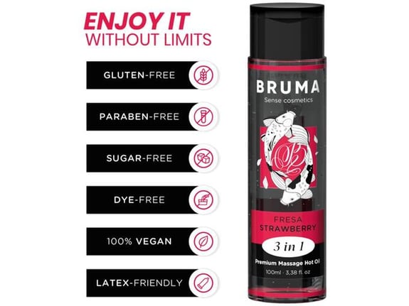 BRUMA MasaŽno Olje Hot Oil Strawberry 3in1